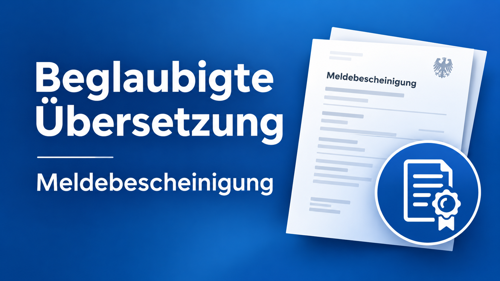 Meldebescheinigung beglaubigt übersetzen lassen - Beglaubigte Übersetzung Meldebescheinigung
